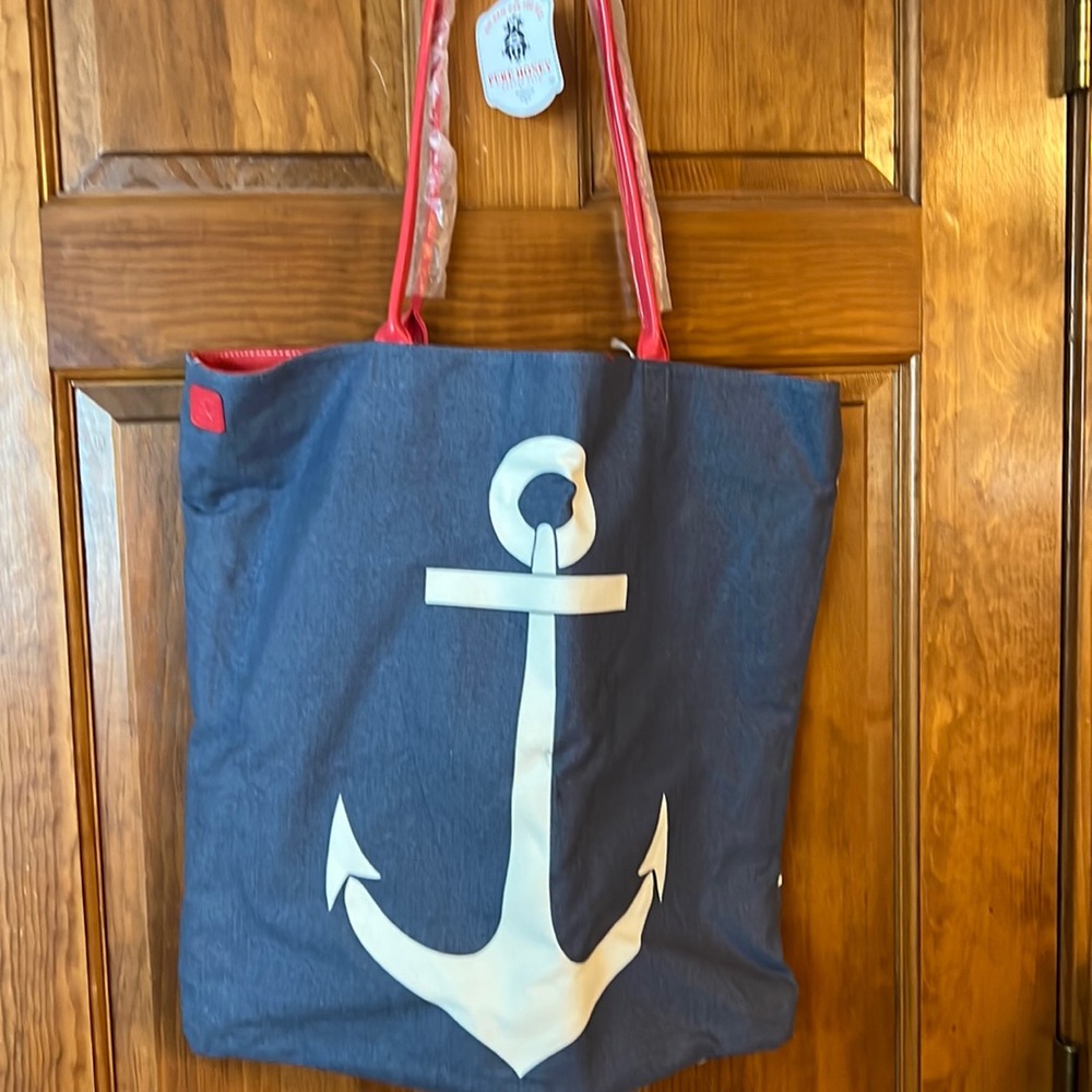 New Pure Honey  Canvas Reversible Tote On Sail Can You See Unique NWT
